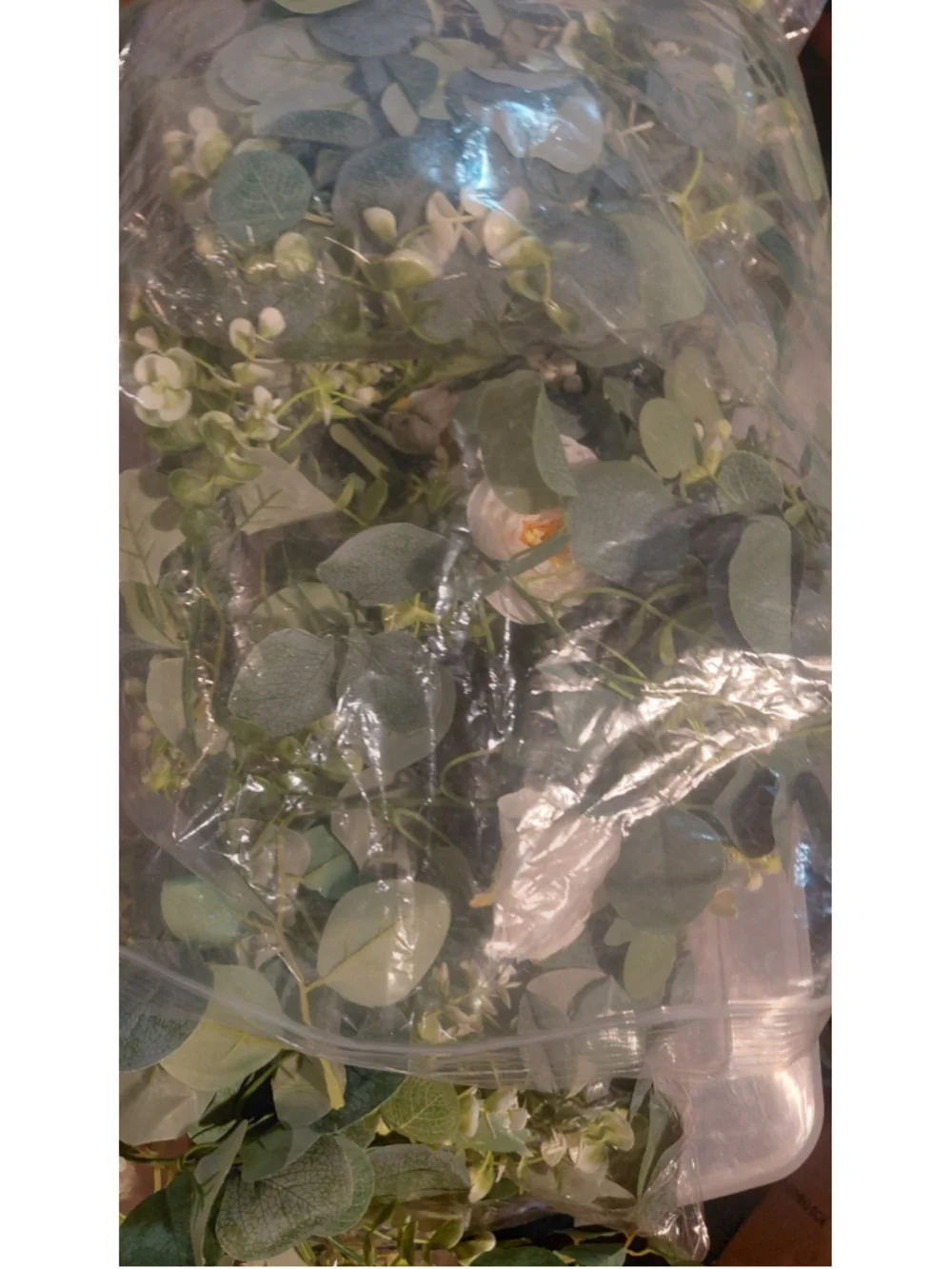Unbranded Faux Eucalyptus and Gypsophila Floral Garland, One Size, Green/White
